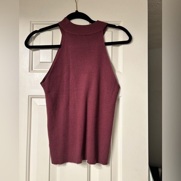 Sleeveless Ribbed Knit Top - Burgundy from the Red Dress Boutique M/L - Picture 3 of 5
